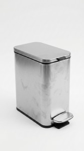 CESTO RESIDUOS METAL PLATEADO