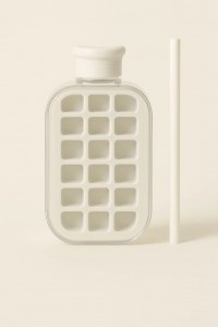 HIELERA SILICONA & BOTELLA C/SORBETE 2EN1 800ml wh