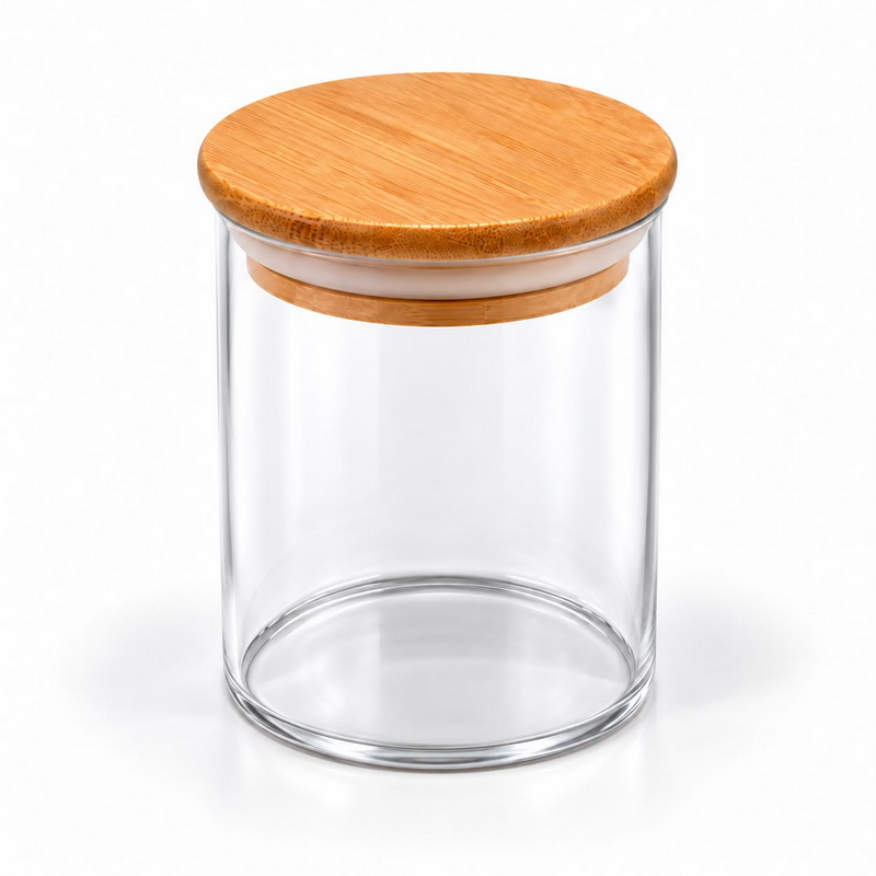 FRASCO VIDRIO ESPECIERO TAPA BAMBU 200 ml.