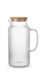 JARRA VIDRIO TAPA BAMBU 1800 ml.