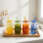 VASO VIDRIO CON SORBETE X 4