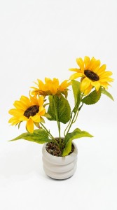 PLANTA MACETA CERAMICA BLANCA GIRASOL 30 cm.
