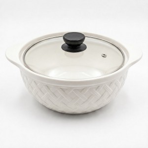 OLLA CERAMICA TAPA VIDRIO
