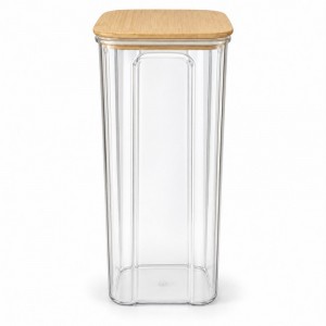 FRASCO ACRILICO TAPA BAMBU 2000ml.