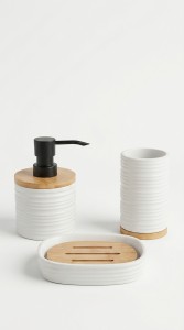 ORGANIZADOR P/ BAÑO 3PCS. CERAMICA WHITE