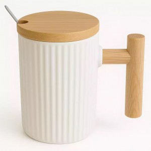 TAZA CERAMICA CON TAPA Y CUCHARA