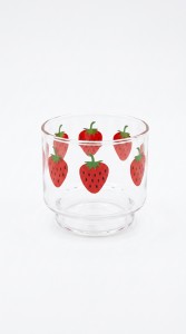 TAZA VIDRIO FRUTILLA 400 ml.