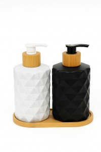 DISPENSER VIDRIO X 2 BASE BAMBU