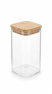 FRASCO VIDRIO TAPA BAMBU 1400ML