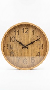 RELOJ PARED PLASTICO SIMIL MADERA 40 cm.