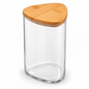 FRASCO VIDRIO TAPA BAMBU 1100 ml.