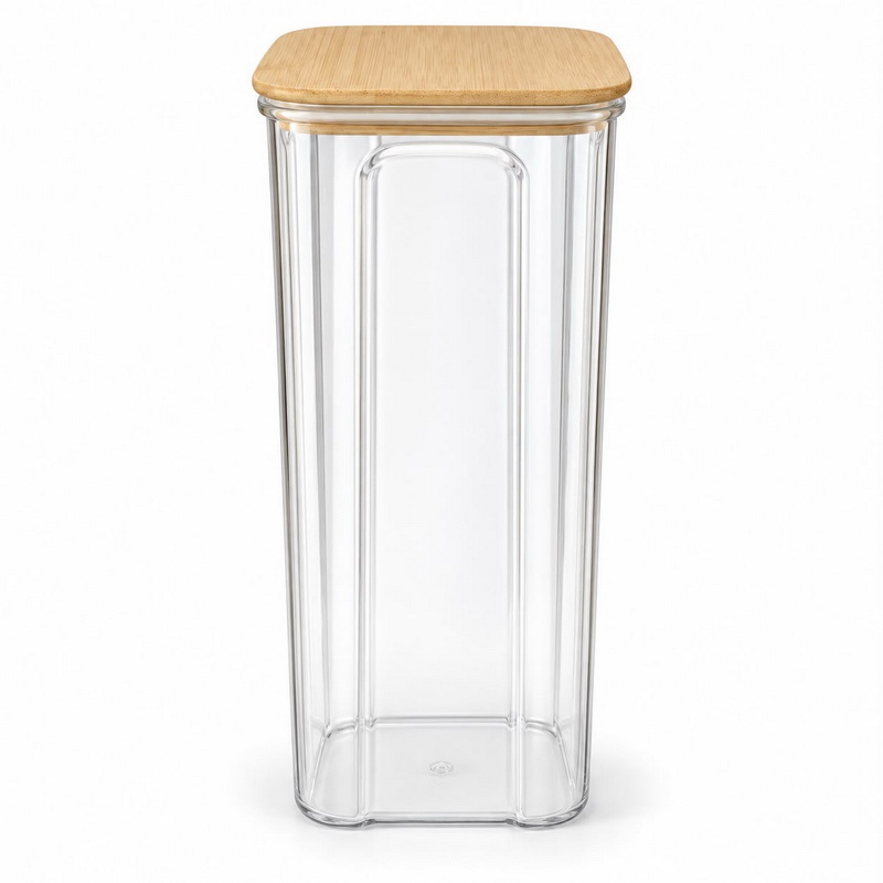 FRASCO ACRILICO TAPA BAMBU 2000ml.