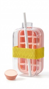HIELERA SILICONA & BOTELLA C/SORBETE 2EN1 800ml pi