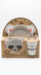 VAJILLA INFANTIL FIBRAS NATURALES BAMBOO X 4