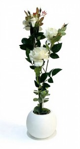 PLANTA ROSAS BLANCAS ARTIFICIAL 70CM.