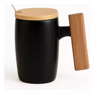 TAZA CERAMICA CON TAPA Y CUCHARA