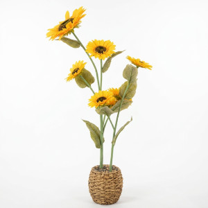 PLANTA MACETA FIBRA GIRASOL 1.15 mts.