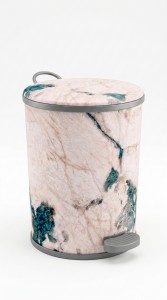CESTO RESIDUOS PLASTICO SIMIL MARMOL