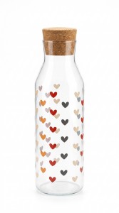 BOTELLA VIDRIO CORAZON TAPA CORCHO 1500 ml.
