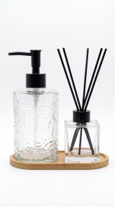 AROMATIZADOR VIDRIO X 2 CON BASE BAMBU