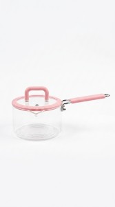 OLLA VIDRIO TAPA SILICONA ROSA 1800 ml.