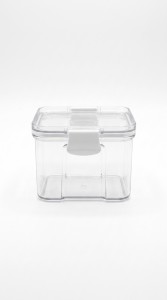 CONTENEDOR ACRILICO TAPA PLASTICO BLANCO