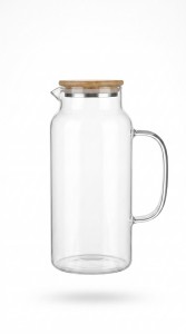 JARRA VIDRIO TAPA BAMBU 2000 ml.