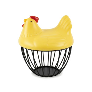 HUEVERA PLASTICO GALLINA BASE HIERRO