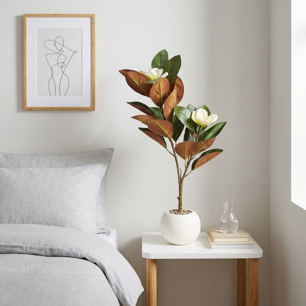 PLANTA MACETA PLASTICO BLANCA 82 cm.