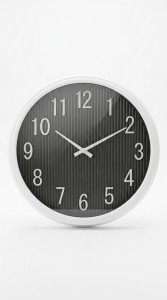 RELOJ PARED PLASTICO BLANCO 40 cm.