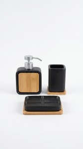 ORGANIZADOR P/BAÑO 3PCS.CERAMICA BLACK