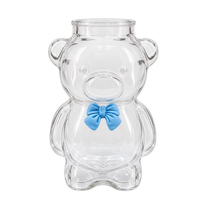 VASO VIDRIO OSO CON MOÑO 320ml SIN SORBETE