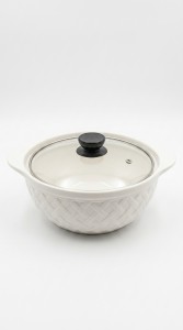 OLLA CERAMICA TAPA VIDRIO