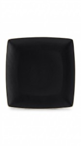 PLATO CERAMICA CUADRADO NEGRO C/U