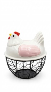 HUEVERA PLASTICO GALLINA BASE HIERRO