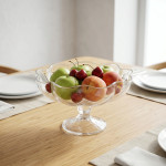 FUENTE VIDRIO CON PIE 26 cm.