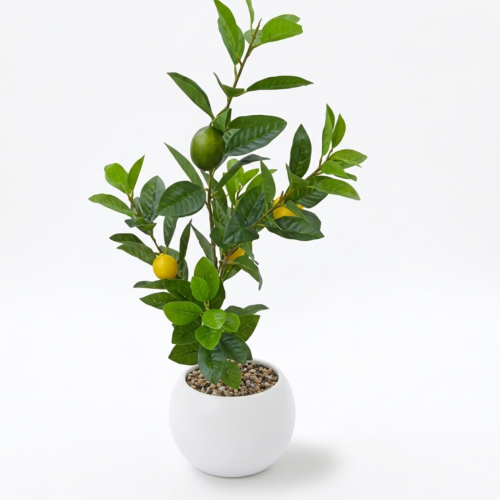 PLANTA MACETA BLANCA LIMON 70 cm.