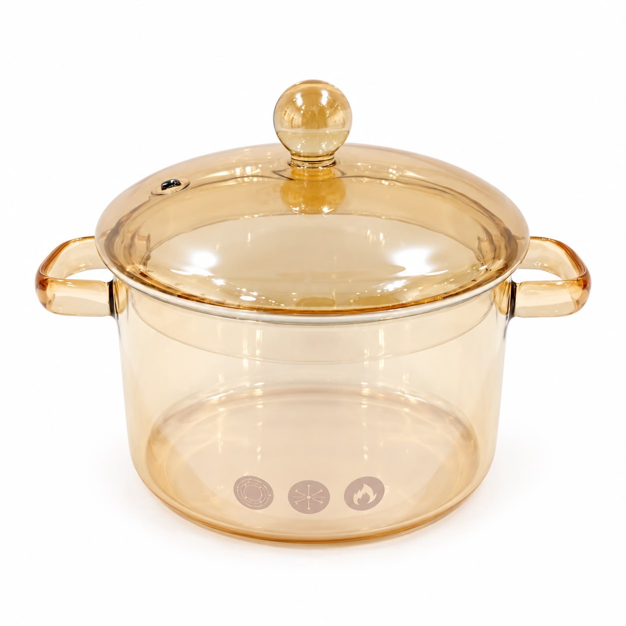 OLLA VIDRIO CON TAPA AMBAR 1800 ml.