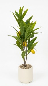 PLANTA MACETA PLASTICO BLANCO MANGO 70 cm.