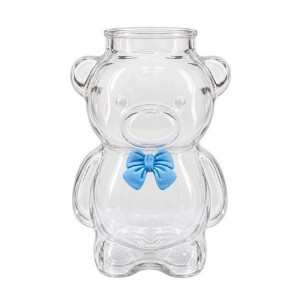 VASO VIDRIO OSO CON MOÑO 320ml SIN SORBETE
