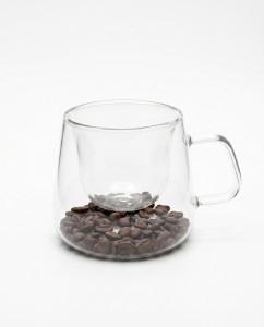 TAZA DOBLE VIDRIO 200ML GRANO CAFE