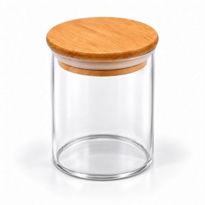 FRASCO VIDRIO ESPECIERO TAPA BAMBU 200 ml.