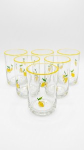 VASO VIDRIO APLIQUE LIMON X 6