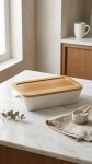 FUENTE CERAMICA TAPA BAMBU