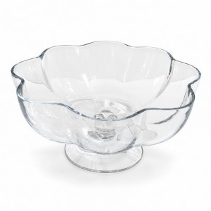BOWL DE VIDRIO FLOR C/BASE