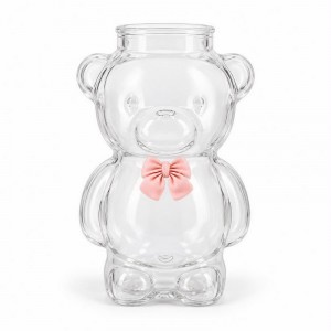 VASO VIDRIO OSO CON MOÑO 320 ml. SIN SORBETE