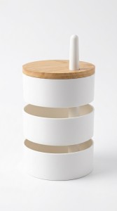 ORGANIZADOR PLAST. C/TAPA BAMBU 3 PISOS
