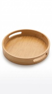 BANDEJA BAMBU C/MANIJA 24 cm.
