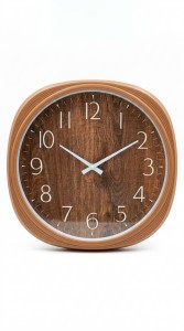 RELOJ PARED PLASTICO SIMIL MADERA 40 cm.