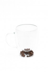 TAZA DOBLE VIDRIO 350ML CAFE